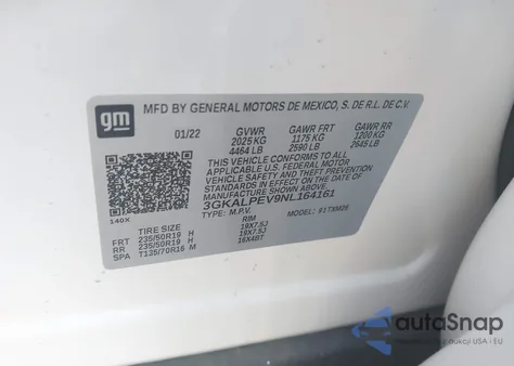 2022 GMC Terrain Fwd Slt из США, поврежденный, VIN 3GKALPEV9NL164161